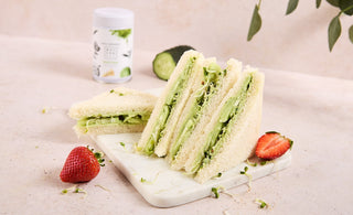 Matcha cream cheese cucumber sandwich