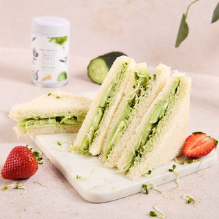 Matcha cream cheese cucumber sandwich
